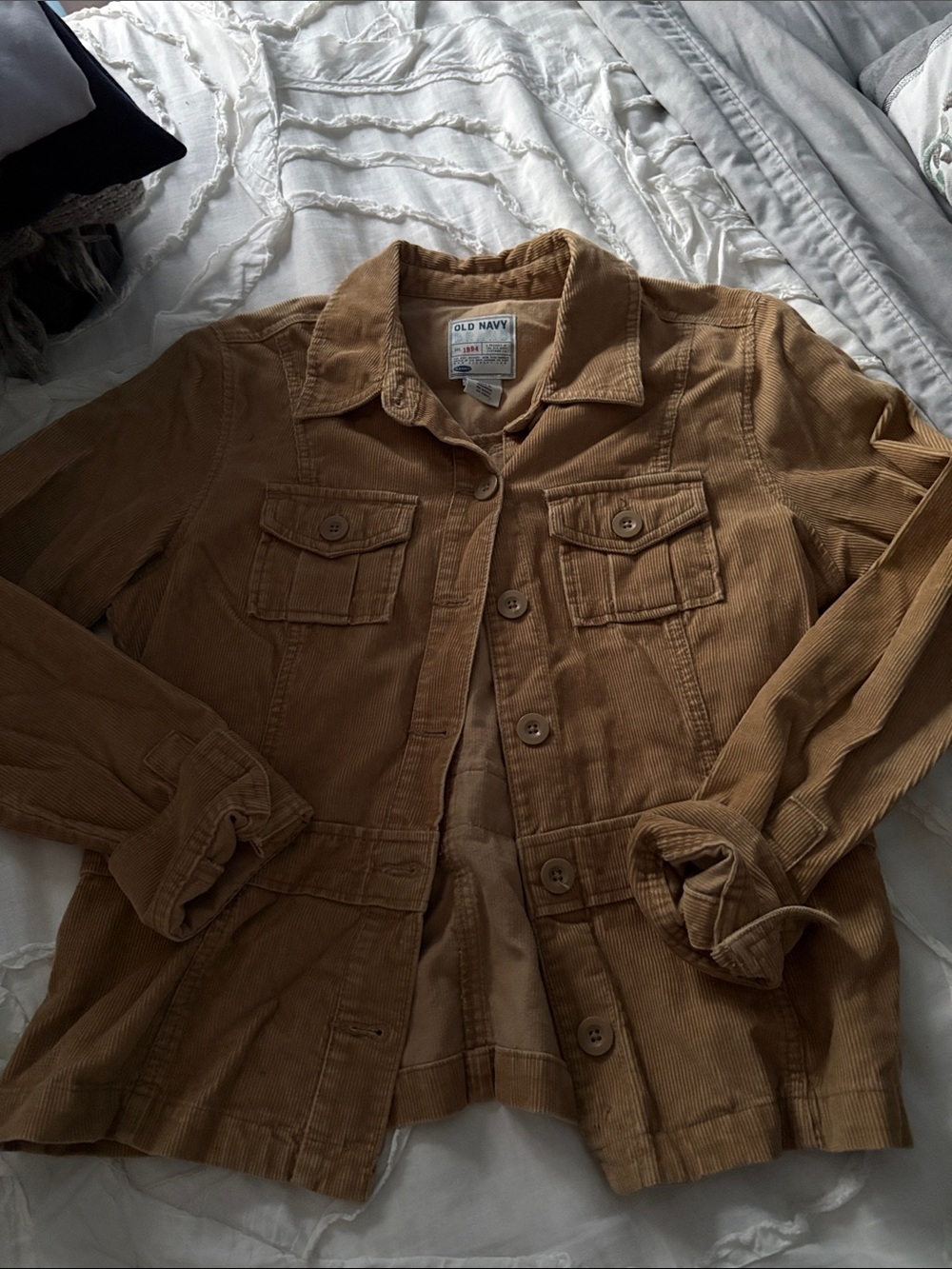 Old Navy Corduroy Button-Front Jacket in Tan